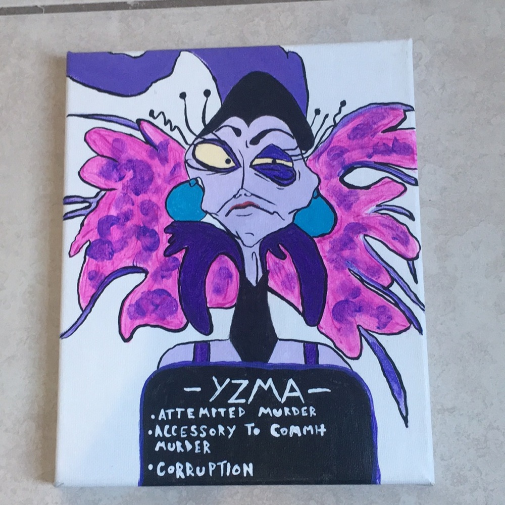 Yzma mug shot painting